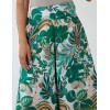 Tropical Print Wide Leg Trouser