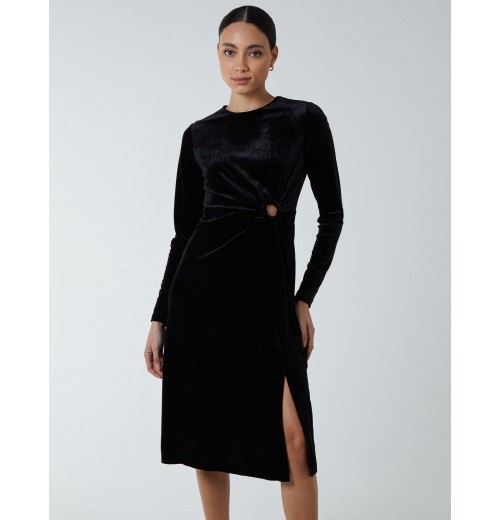 High Neck With Keyhole Detail & Long Sleeve Dress