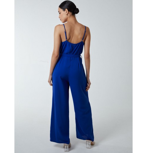 Button Front Strappy Jumpsuit