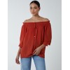 Bardot Tie Front Top