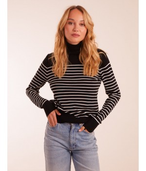 Thin Stripe Roll Neck Jumper