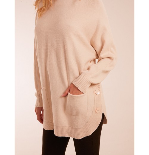 Pocket Slash Neck Jumper