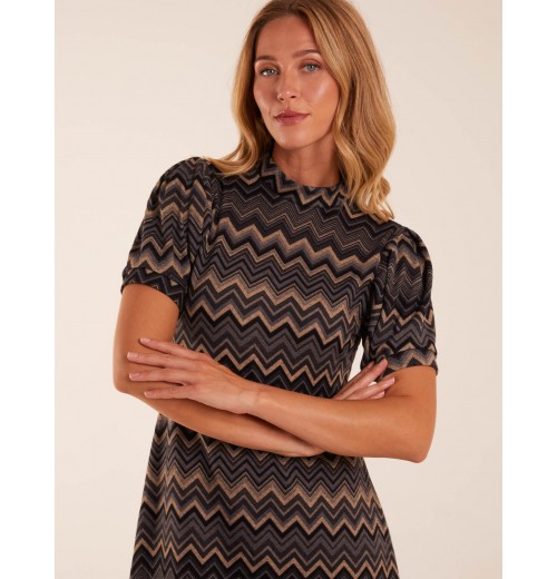 Zig Zag Printed Smock Mini Dress