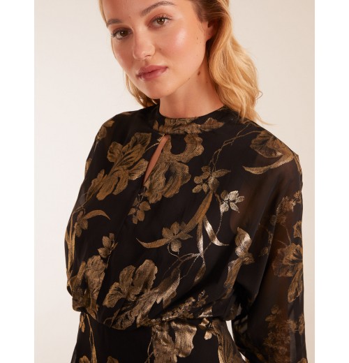 Foil Batwing Mini Dress