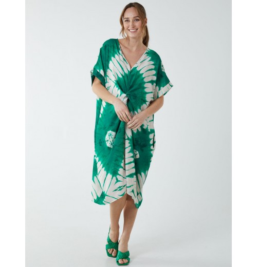 Tie Dye Twist Knot Tunic Dress