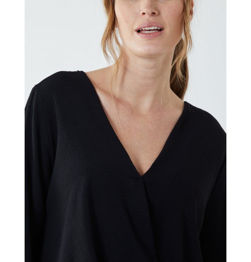 Crossover Woven Plain Blouse