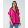 Satin Trim  V Neck Top