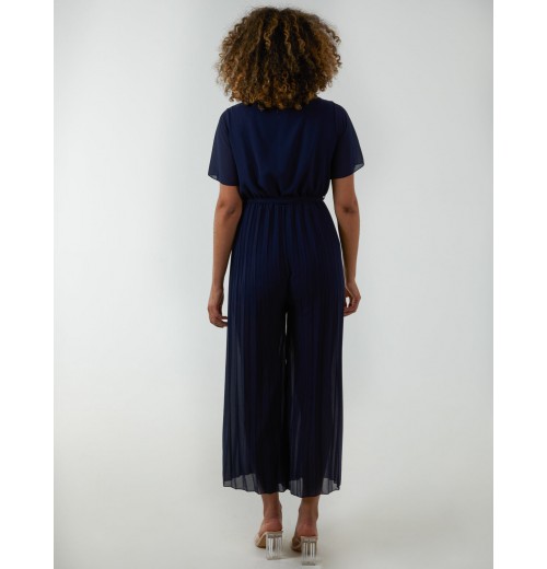 Pleated Wrap Over Jumpsuit