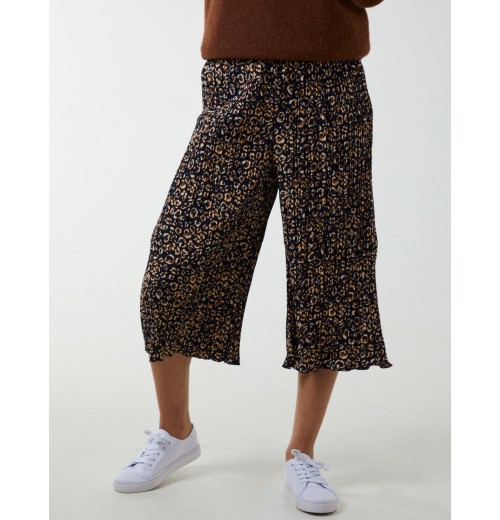 Animal Print Cropped Trousers