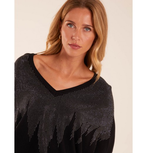 V Neck Diamante Jumper