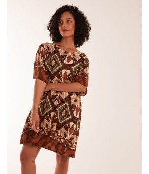 Tribal Print Short Sleeve Dress