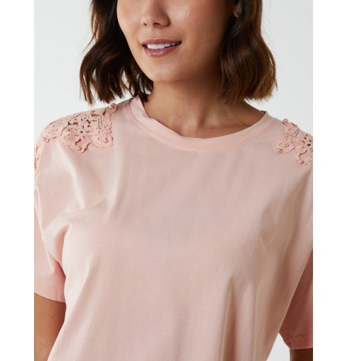 Embellished Shoulder Basic Top