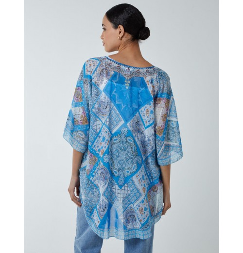 Patchwork Detail Kaftan Top