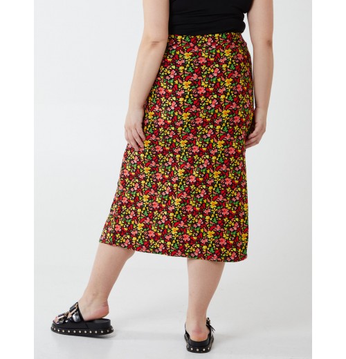 Curve Ruched Front Midi Skirt