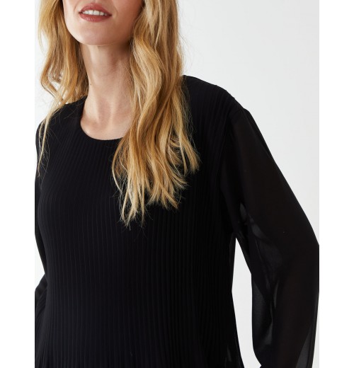 Long Sleeve Pleated Top