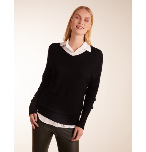 V Neck Ribbed Jumper