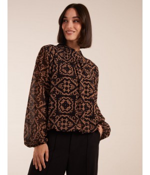 High Neck Baroque Blouse