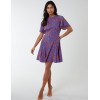 Godet Insert Mini Dress With Tie