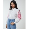 Embroidery Sleeve Cut Out Shirt