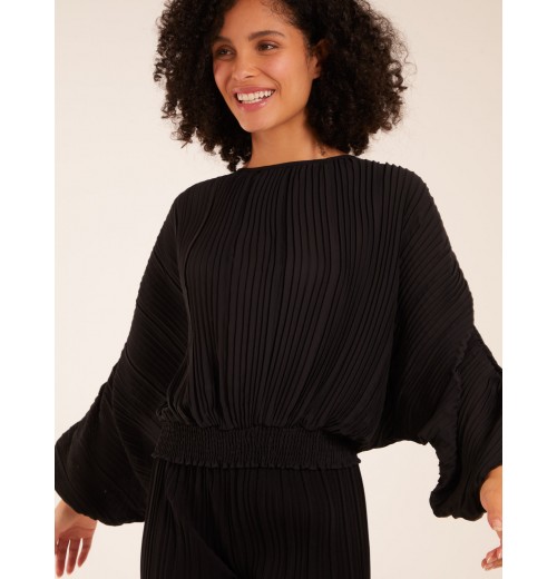 Long Sleeve Pleated Top